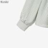 ZANZEA Women Long Sleeve Stripe Blouse and Long Skirts Casual Two Piece Suit Sets