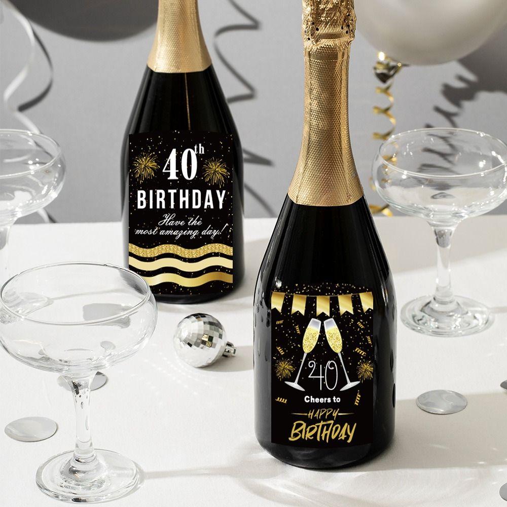 36Pcs 30th 40th 50th 60th Wine Bottle Stickers Party Supplies Wine Bottle Labels  Anniversary
