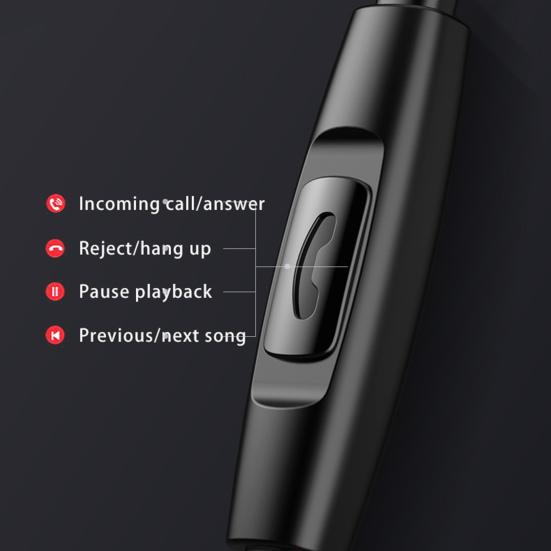 Earphones Skin-friendly Noise Reduction Metal Body In-ear Wired Nylon Braided Earbuds for Sports