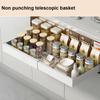 2 Pack Pull-Out Kitchen Storage Rack Tray Organizer Kitchen Storage Rack Cabinet Slide Out Expandable Under Sink Spice Drawer