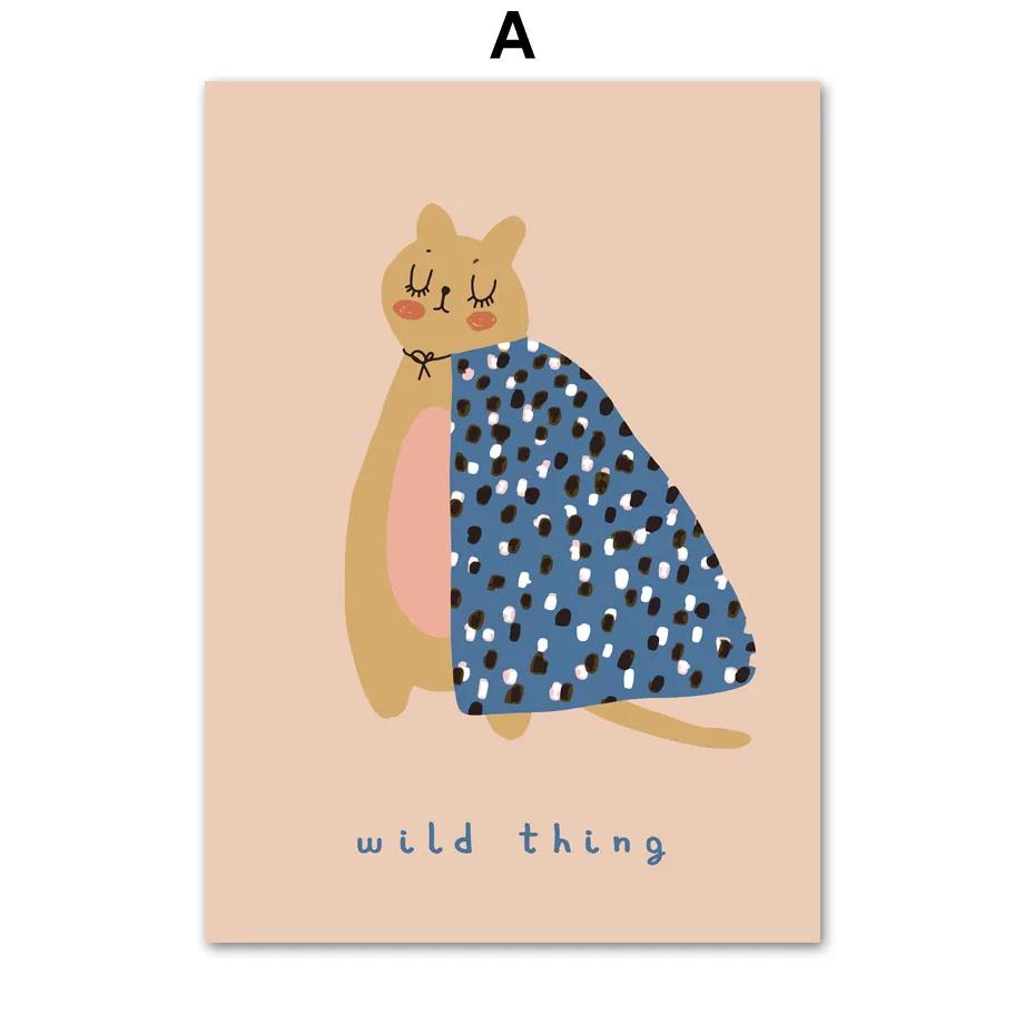 

Скандинавский мультяшный мышонок кот гусь птица пчела гриб настенное искусство плакаты и принты холст живопись настенные картины декор для детской комнаты 21cm×30cm NoFrame