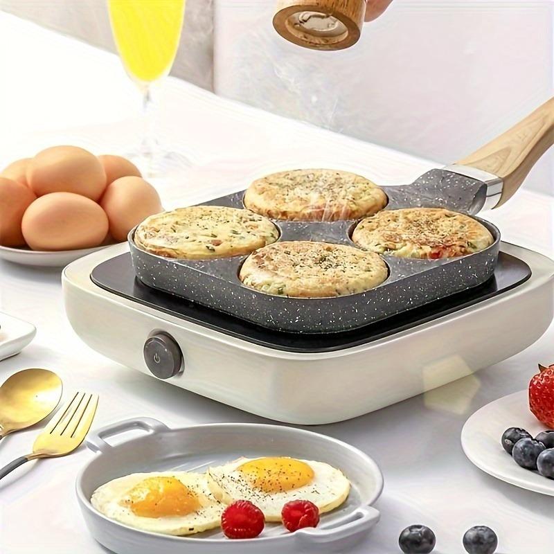 4 Egg Frying Pan, Pancake Omelette Pan,Cooker Pans 4-Cups Non-stick Cookware Divided Egg Cooker,Burger Pan For Breakfast