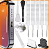 Xiaomi Kit de Limpeza de Porta de Carregamento e Alto-falante de Celular Plugue de Poeira para iPhone 16 15 14 Kit de Limpeza de Fones de Ouvido Escova para Samsung Xiaomi