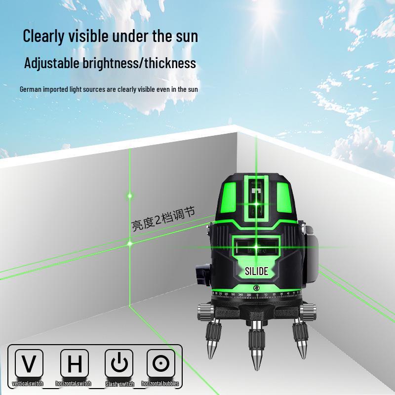 High-Precision Green/Blue Laser Level with Auto-Leveling, 2-5 Lines, Designed for Outdoor Use.