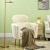 Living Room Armchair With Removable Headrest Teddy Plush Tub Chair Metal Legs 71 X 65 X 90 Cm Cream