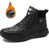 Classic Winter Men's Boots Real Leather Plush Warm Men's Snow Boots Waterproof Outdoor Roman Men Work Boots Men Motorcycle Boots