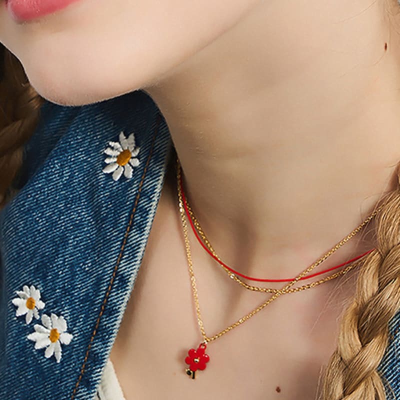 

Dana Burton Laura Petite Blossom Tinted Flower Necklace rose gold