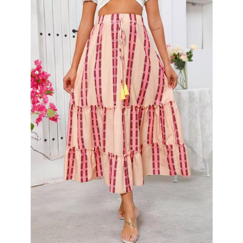 Women's Boho Vacation Print Hemline Skirt