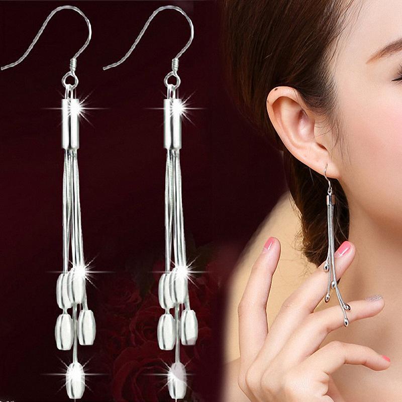 Olive Korean Long Tassel Earrings - European & American Fashion Jewelry