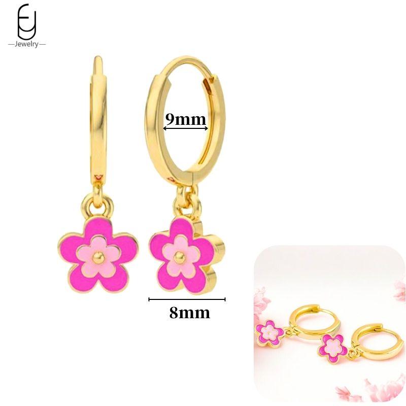 925 Silver Needle Cute Starfish/Shrimp Pendant Earrings Red Chili/ Star Enamel Gold Earrings For Women Fashion Jewelry