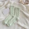 Women's Thick Fluffy Cable Knit Mid-Calf Plush Socks for Cold Weather and Postpartum Comfort