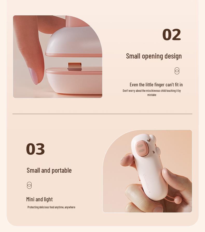 Mini Portable Snack Sealer: Household Heat Sealing Clip for Plastic Bags