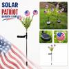 Solar Powered Outdoor Flag LED Garden Stake Light Waterproof Ground Spike with Three Flag Heads for Yard Pathway Decoration