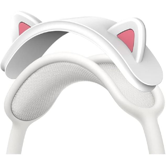 

Сумісний з чохлом Airpods Max Милий Креативний Забавний Особистість Форма вушок кота Захисна кришка проти подряпин (Білий) білий