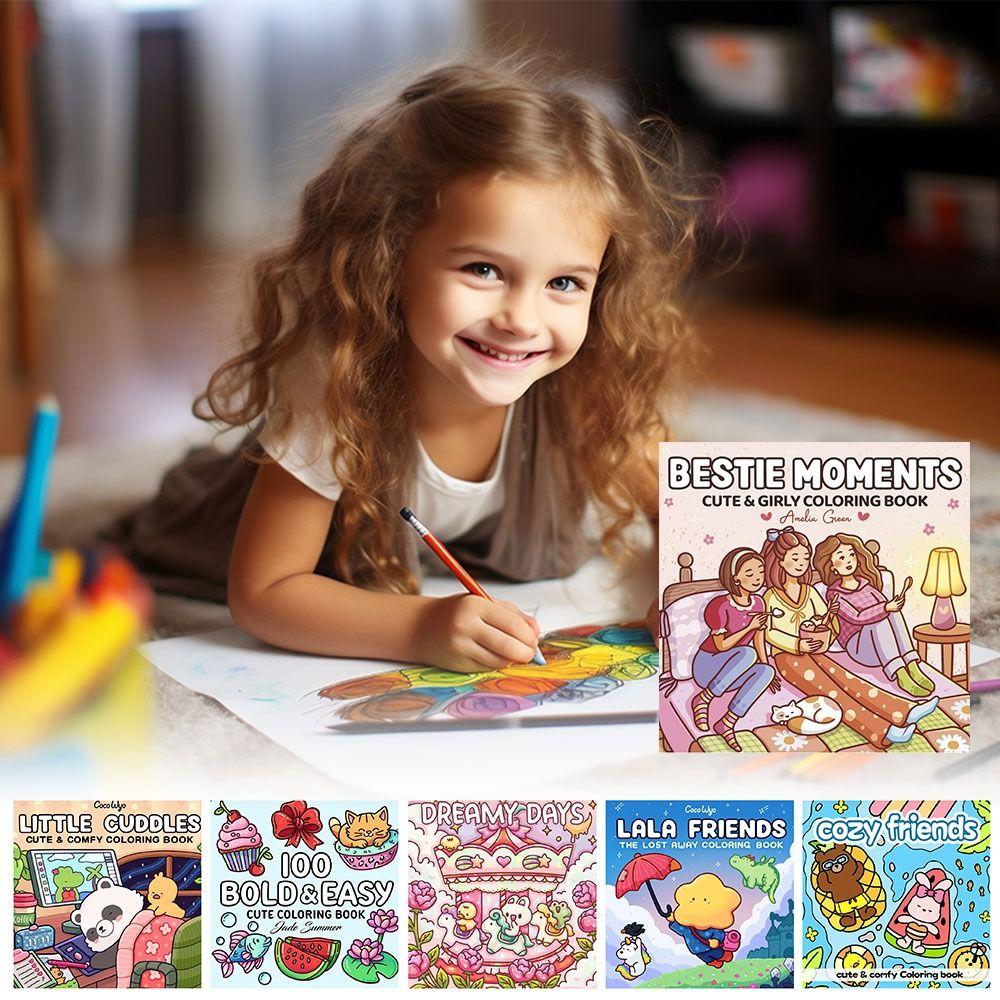 Stressabbau Malbuch Cartoon Kritzeleien Buch Montessori Malspielzeug für Erwachsene und Jugendliche