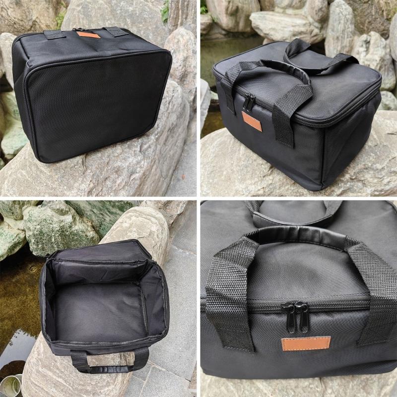 Portable Camping Cookware Bag Outdoor Carrying Picnic Tableware Organizers Gas-Tank Oxford-Cloth Storage Bag Easy to Use