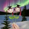 Hand Woven Yarn Graduation Knitted Flower Doctoral Hats Hand-knitted Flowers  Home Decor