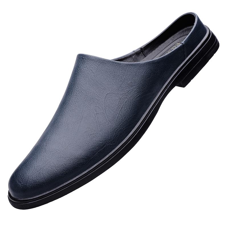 Fashion Summer Men's Flat Bottomed Loafers Anti Slip Soft Soles Lightweight Breathable Men's Slippers Park Walking Shoes Massage Soles