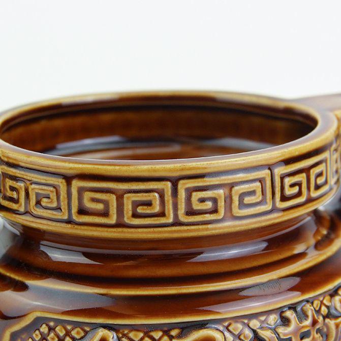 Copper Alloy Incense and Candle Holder - Handmade Ceramic Base for Home Use