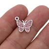 10Pcs Silver Plated Crystal Butterfly Charms Pendants For Jewelry Making Bracelet Necklace Diy Earrings Accessories