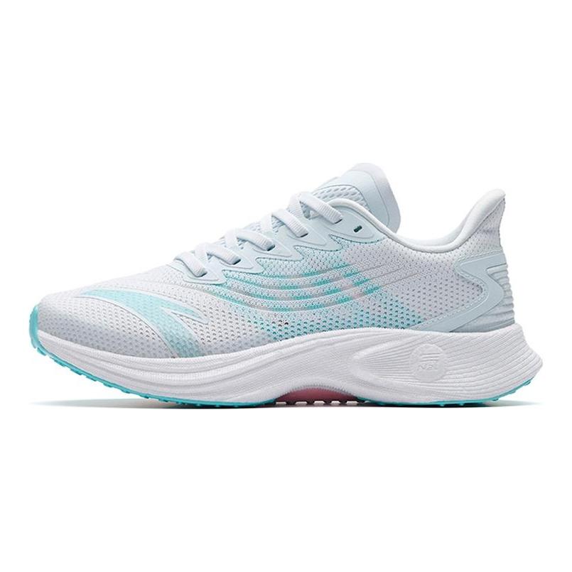Anta MACH 2.0 Cushioned Anti-Slip Wear-Resistant Breathable Lightweight Low-Top Running Shoes Women's White Blue 122235583-6