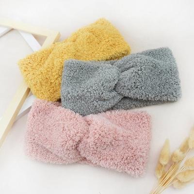 New Fleece Cross Wide Headband For Women Girls Autumn Winter Soft Hair Holder Hair Band Solid Warm Headwear Hair Accessories