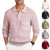 Men's Collared Pullover Sweater With Large Pockets - Stylish And Casual