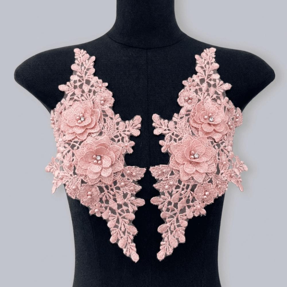 3D Rhinestone 3D Bead Embroidery Patch Multicolor Wedding Dress Accessories  Garment Decoration