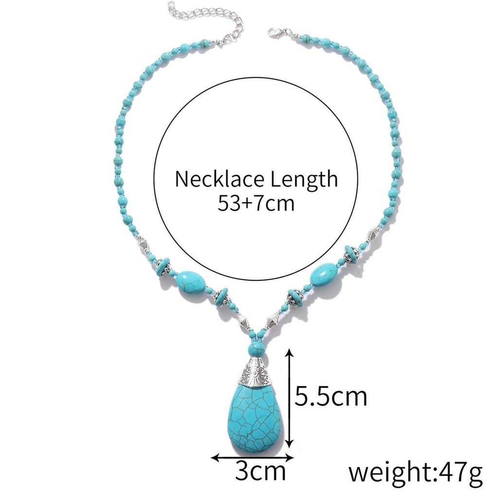 Retro Turquoise Bohemian Ethnic Necklace for Women