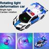 Police Car Toy for Boy Spinning Toy with Music Lights & Siren Patrol Cop Play Vehicle with Openable Doors Christmas Gift for Kid