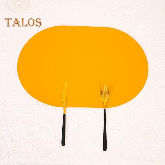 Oval Western Placemat Faux Leather Foldable Space-saving Easy Storage Wear-resistant Protection Pad