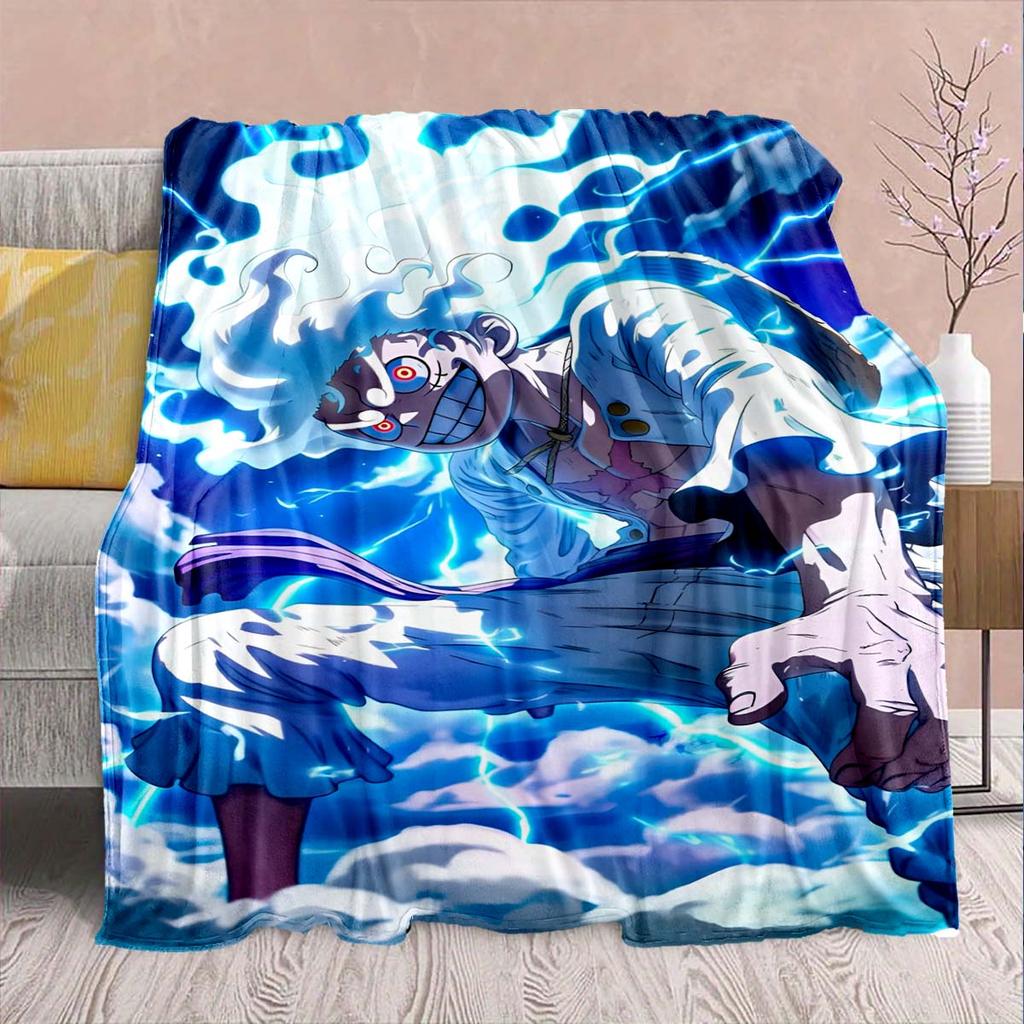 One Piece Anime Flannel Blanket - Soft Warm Perfect for Sofa, Bedding Camping Travel Office Home Decor 