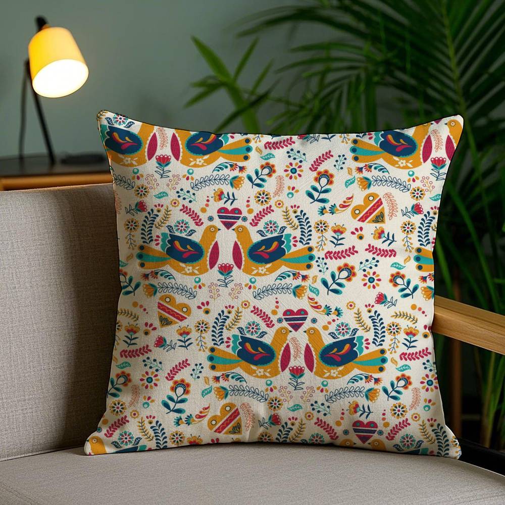 Classic Trend Moroccan Prints Flower Pillow Case Anti-dustmite Pillowcase Invisible zipper silky short plush Sofa cushion cover