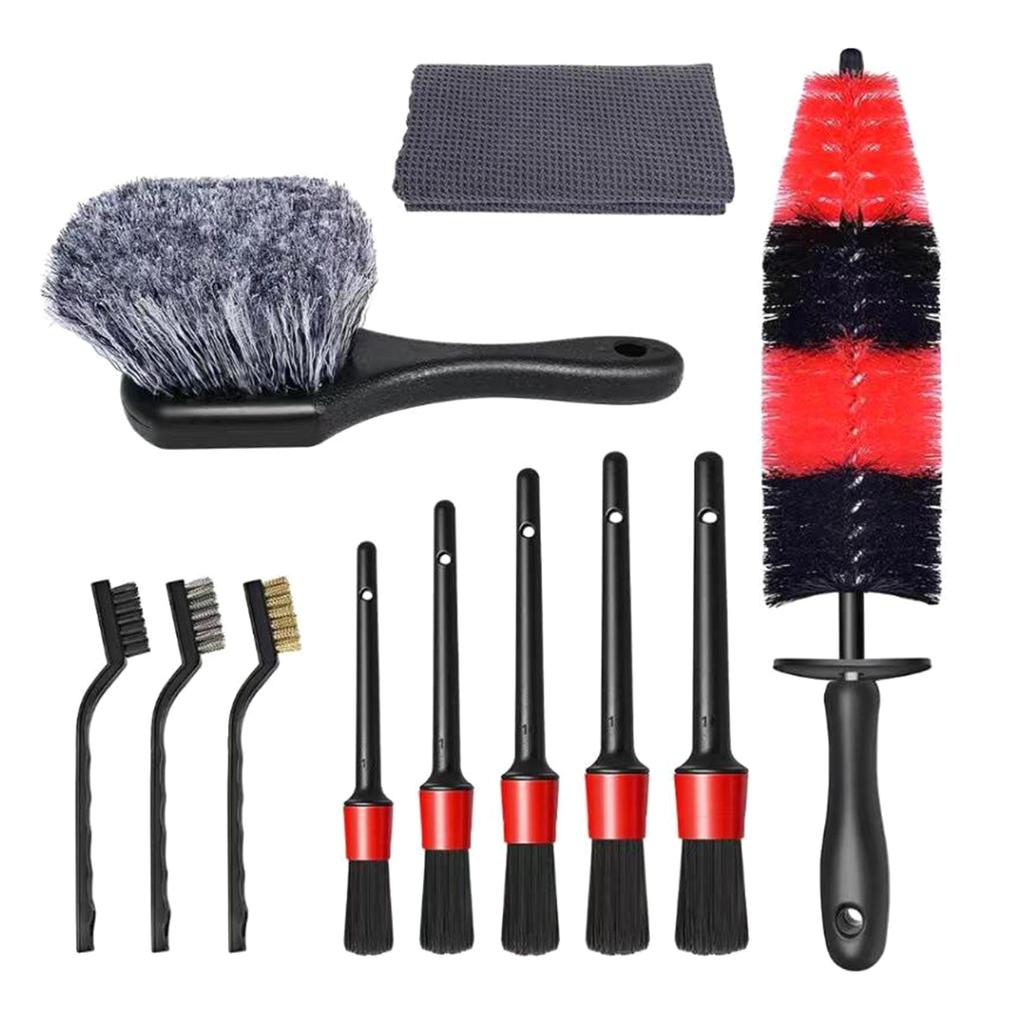 11Pcs Car Detailing Brushes Set for Wheel Cleaning Wheel Brush Car Cleaner Kit Cleaning Tool for Dust Removers Dirty Tyre