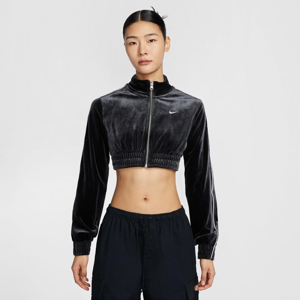 

Nike Women S Nike SportSwear Collection Crop Velour Full Zip Top Fz3680 010 75