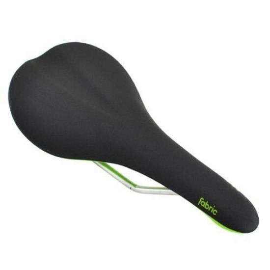 Fabric Scoop Elite Shallow Rails Road MTB Black and VL1791 Cro-Mo Saddle, Green,