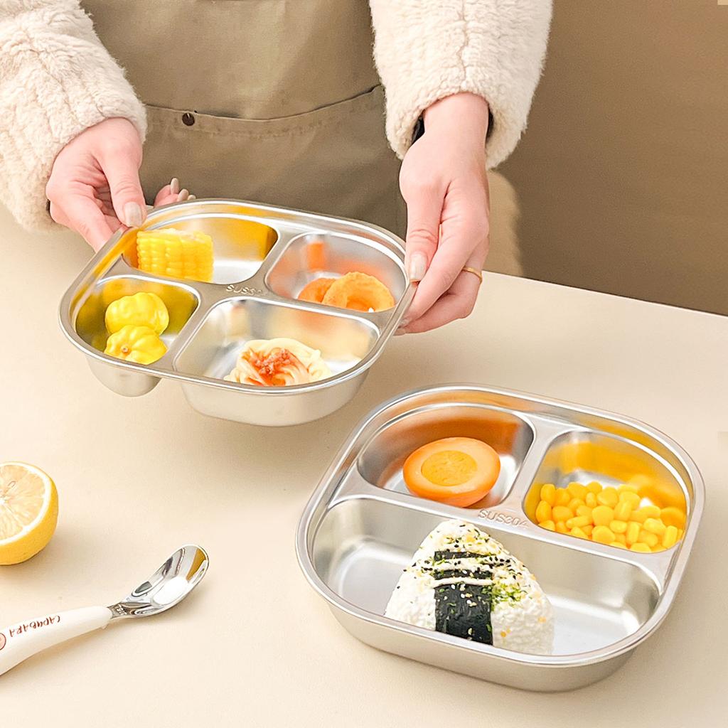 WORTHBUY Capybara 3/4 Grids Food Plate Dishes Reusable Square Divided Dinning Plates Fruit Salad Plate Tableware Dishwasher Safe