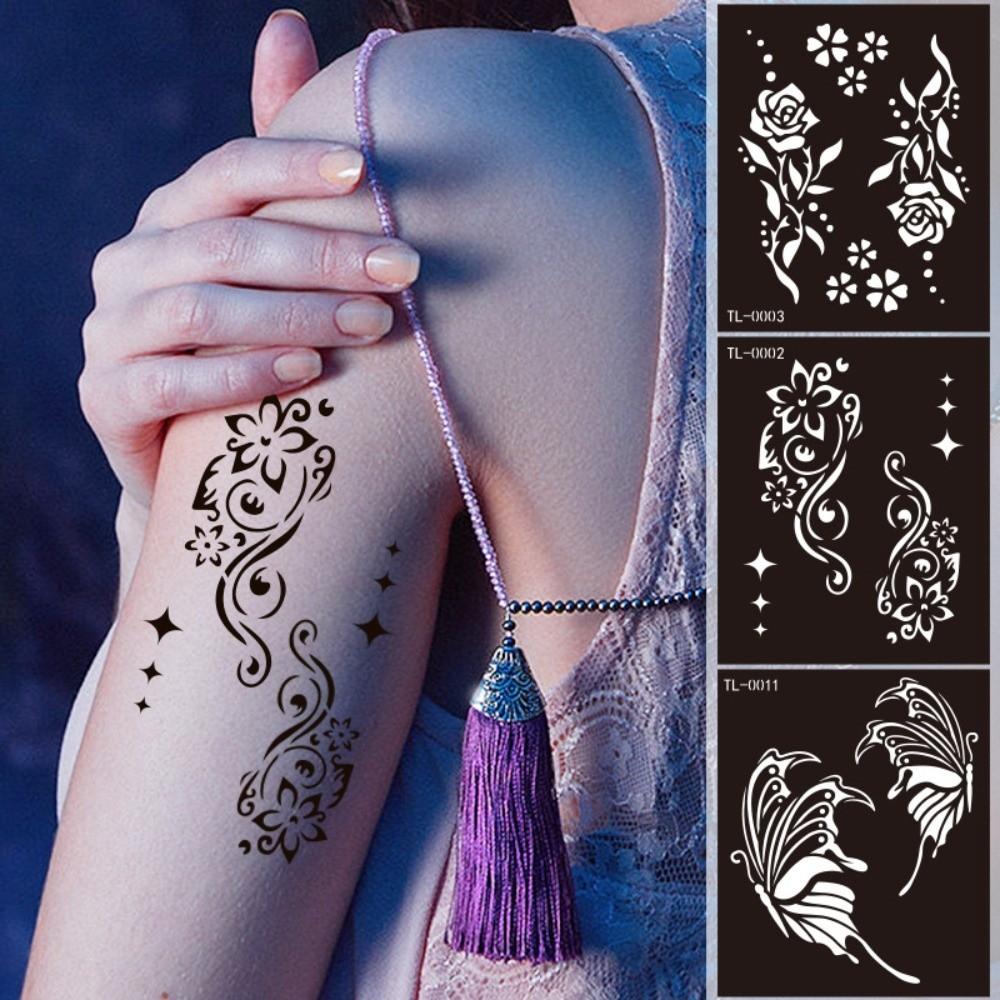 Fake Tattoo Decals Henna Tattoo Template Hollow Temporary Tattoo Henna Tattoo Stencil  Girls