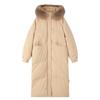 Down cotton-padded clothes, new big fur collar, long knee-length cotton-padded clothes, thickened fashionable winter cotton-padded jacket.