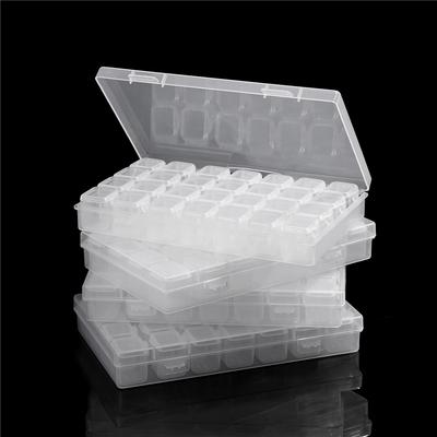 28/56 Girds Adjustable Plastic Storage Box Beads Ring Pendant Box for Jewelry Nail Art Diamond Painting Supplies Container Boxes