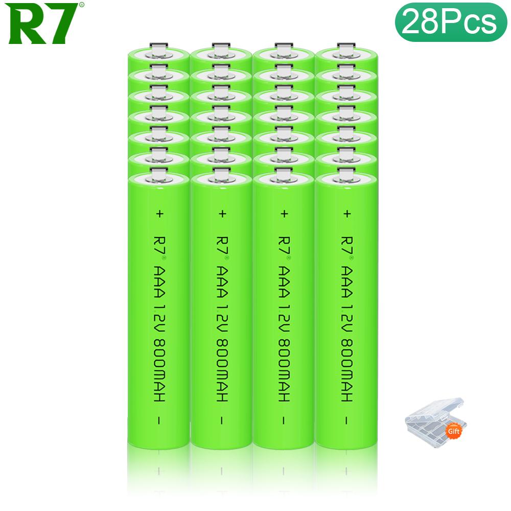 R7 1.2V AAA Ni-MH Rechargeable Battery 800mAh with Weld Tabs - Long-Lasting Power for Electric Shaver, Razor, Toothbrush