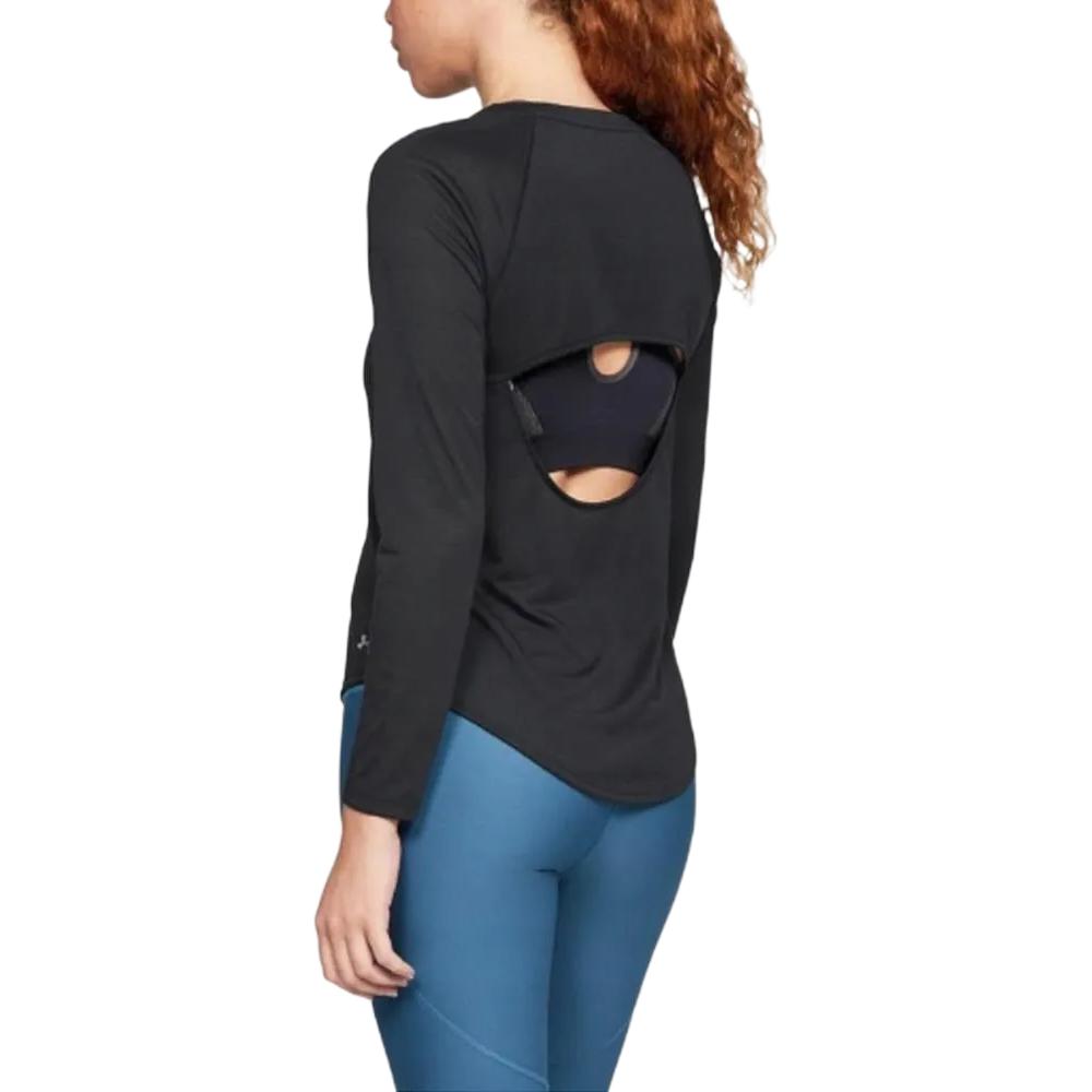 Under Armour Solid Color Long Sleeve Crew Neck Pullover T-Shirt Women Tops 1324138-001