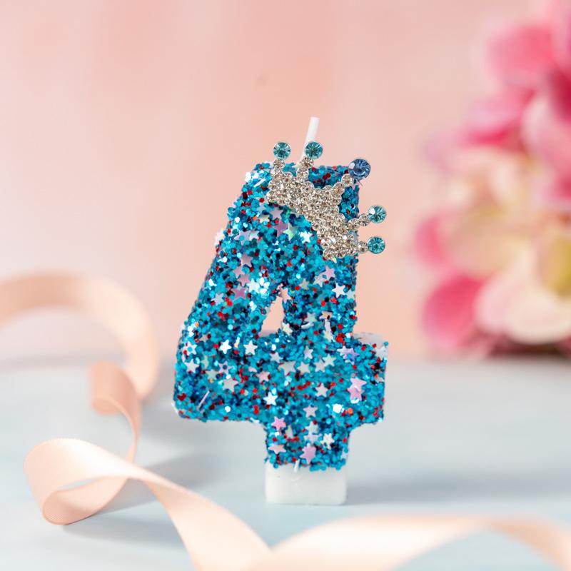 Creative New Crown Numbers Birthday Candles Party Holiday Cake Decorations