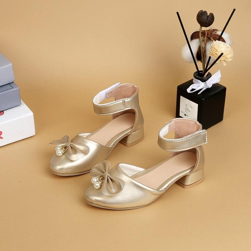 Girls' High-heeled Sandals, New Style Children's Soft-soled Anti-slip Shoes