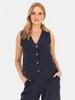 WOMEN' STRIPED LINEN VEST