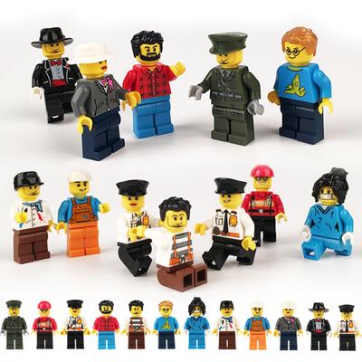 12 Pcs/set DIY Figures City PoliceMan Fireman magician Blocks Nurse Building teacher Toys Kids