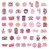 50 Pink Rebellious Aesthetic Graffiti Stickers for Guitar, Notebook & Suitcase - Waterproof DIY Decals