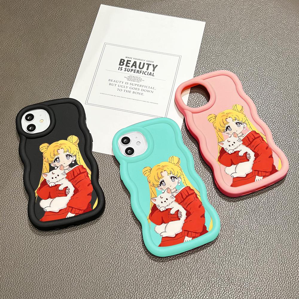 Big Wave Edge Weiches Silikonmaterial Macaron-Telefongehäuse Stoßfestes Schutzgummigehäuse für OPPO Reno Realme Infinix Tecno