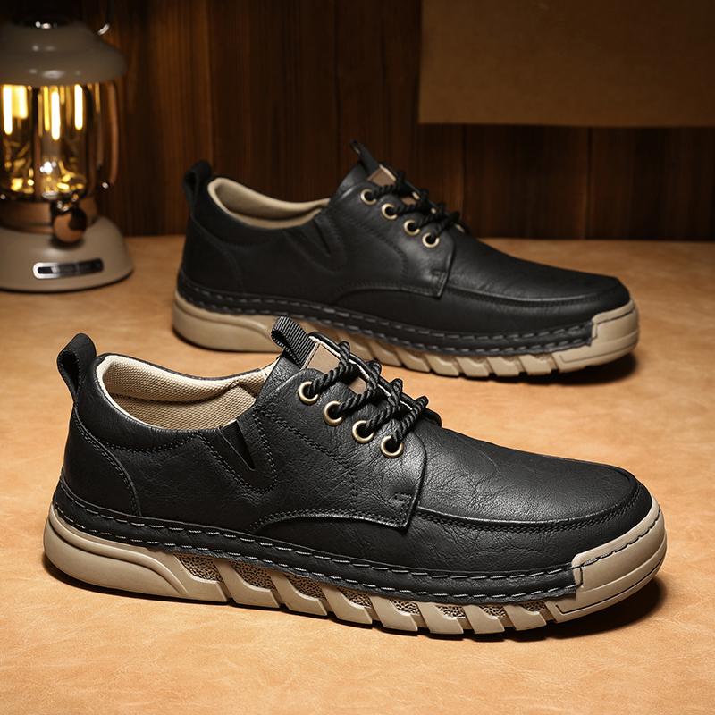 New Men‘s Casual Shoes Handmade Leather Loafers Comfortable Men's Shoes Leather Flat Moccasins Men Sneakers