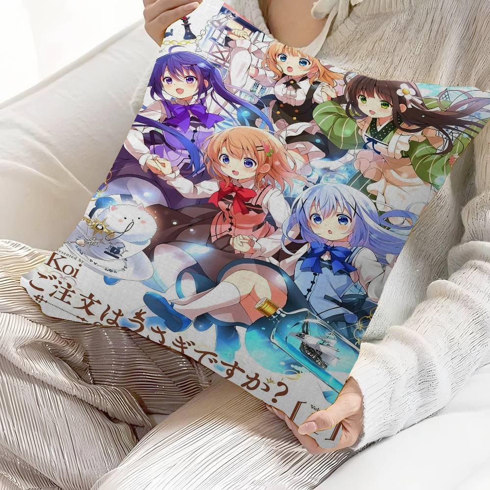 

Anime Is The Order A Rabbit Pillow Gift Home Office Decoration Pillow Bedroom Sofa Car Cushion CoverPillow Case 30cmx30cm